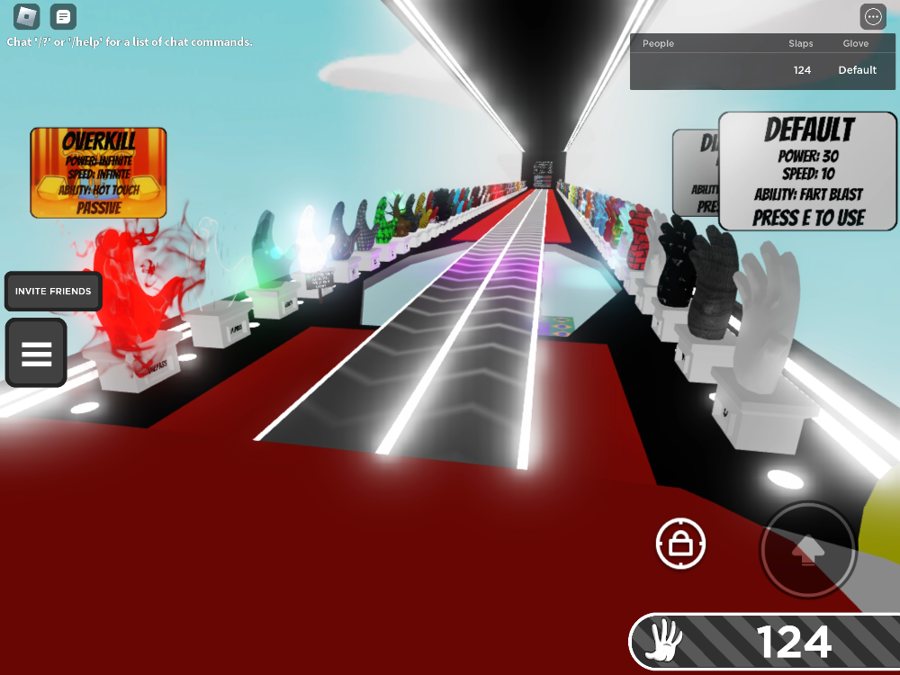 Image of the lobby for the Roblox game Slap Battles